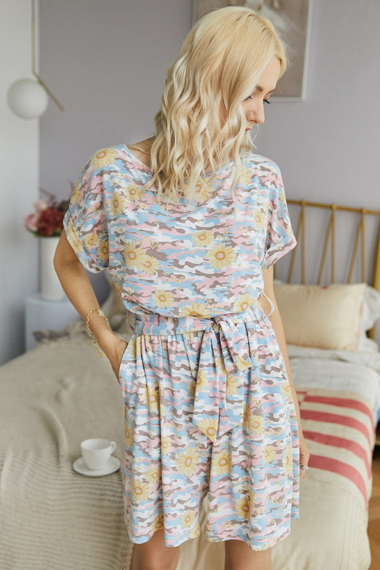 Camouflage Flower Romper