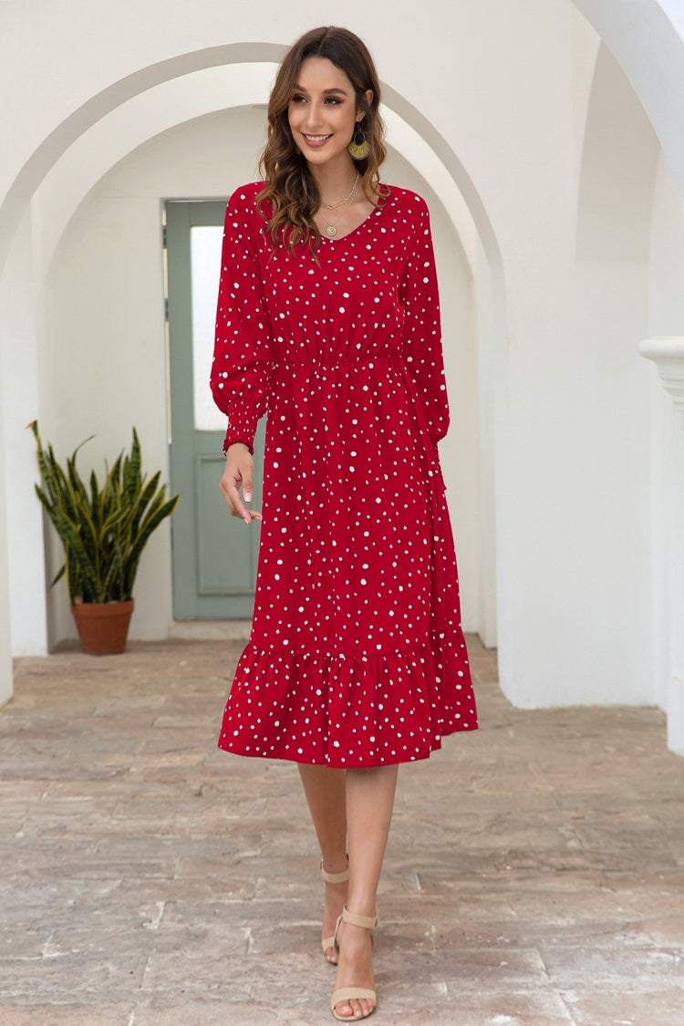 Dot Long Sleeve Dress