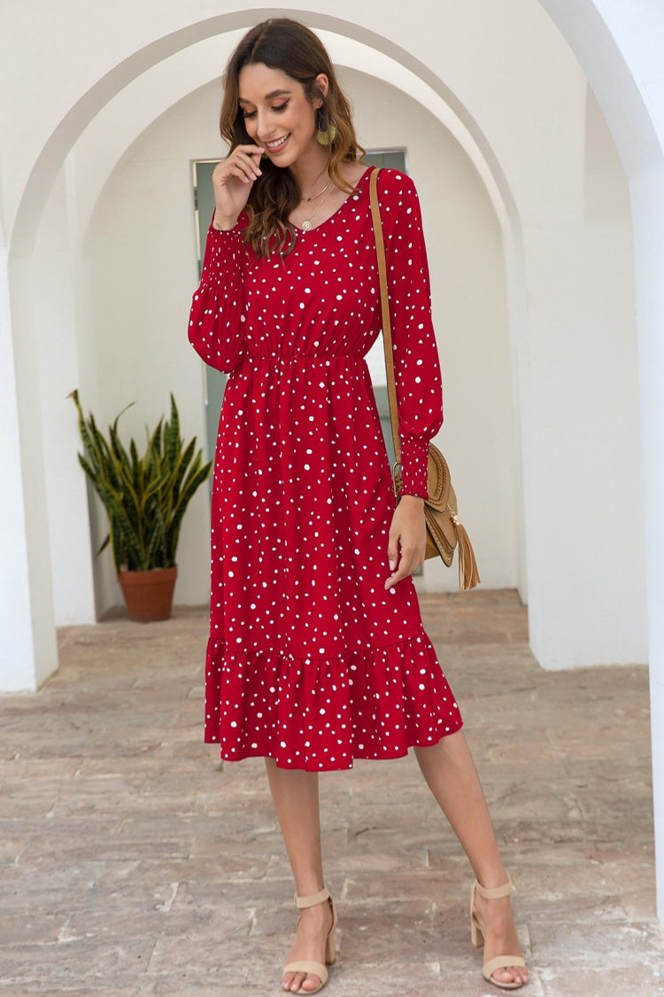 Dot Long Sleeve Dress