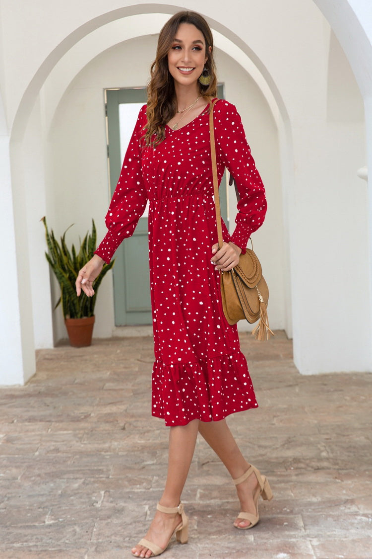 Dot Long Sleeve Dress