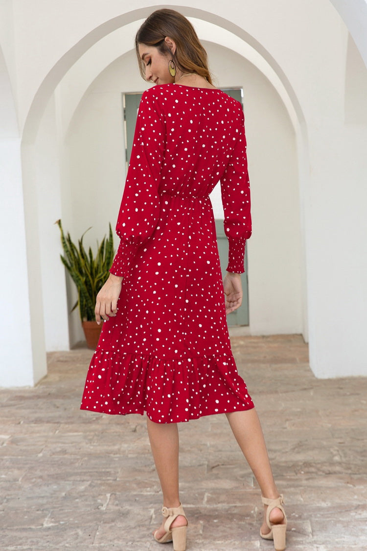 Dot Long Sleeve Dress