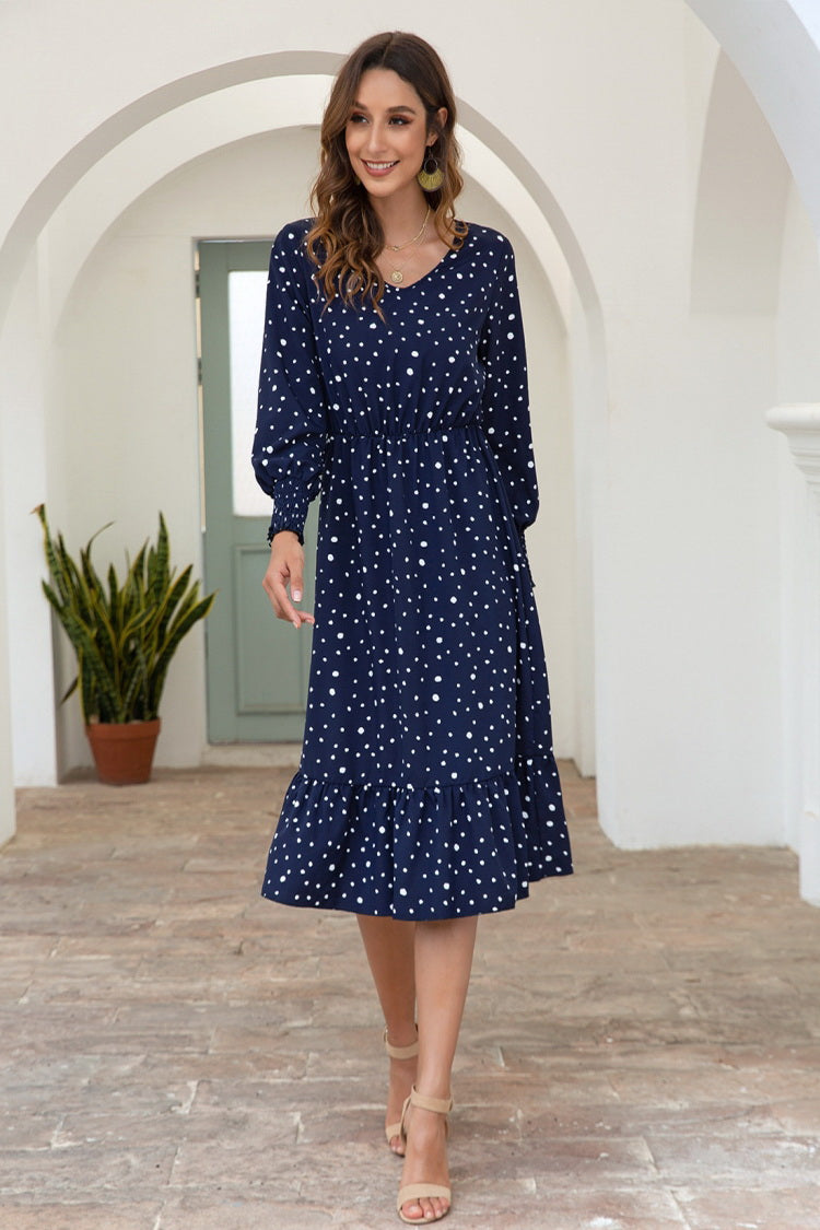 Dot Long Sleeve Dress