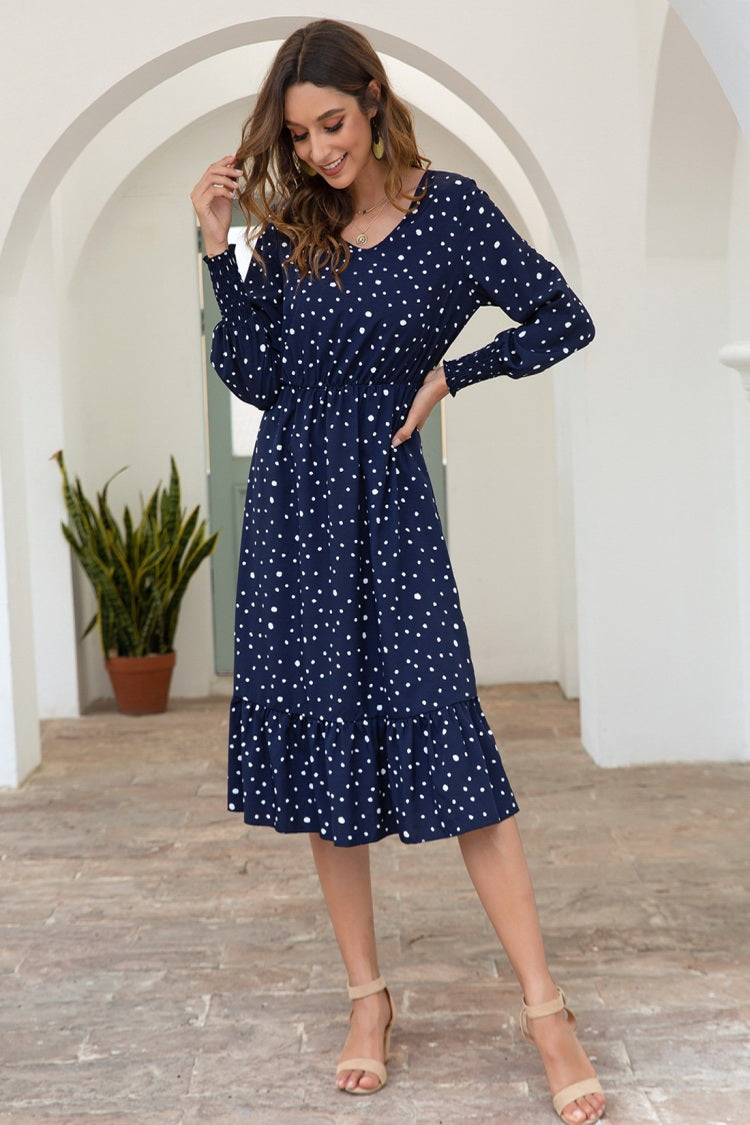 Dot Long Sleeve Dress