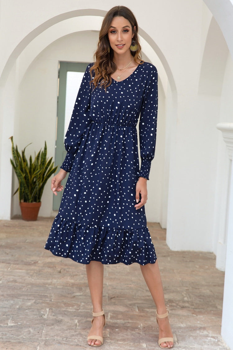 Dot Long Sleeve Dress