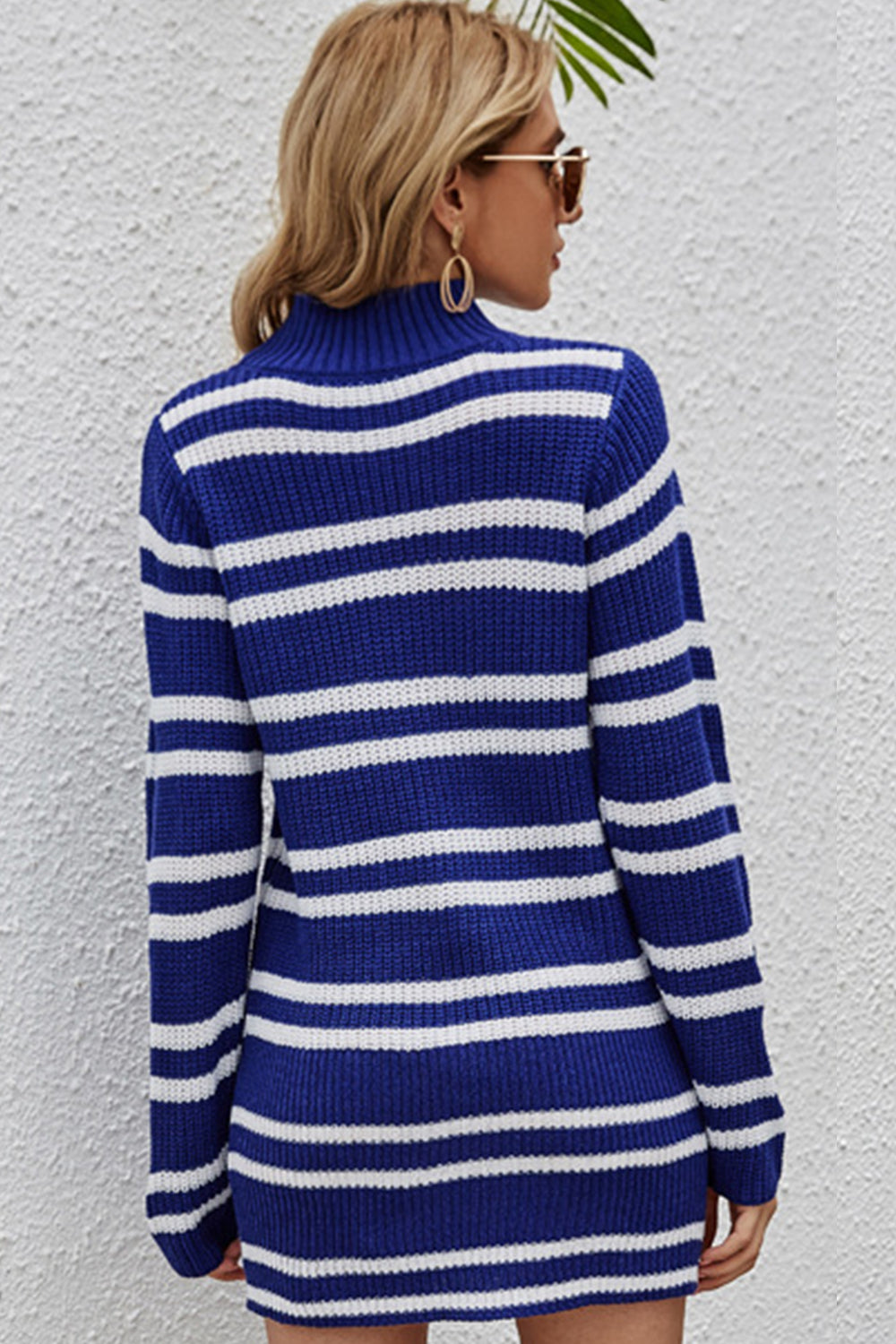 Striped Contrast Hole Knitted Pullover