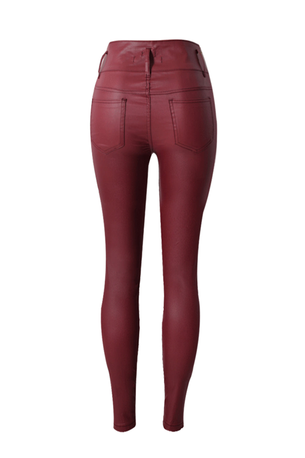 Zip Slim Leather Pants