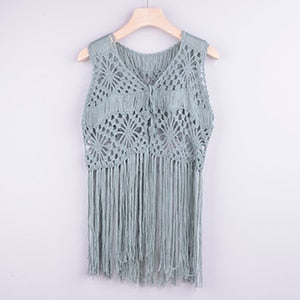 Fringe Lace Tassels Cape Cover Up