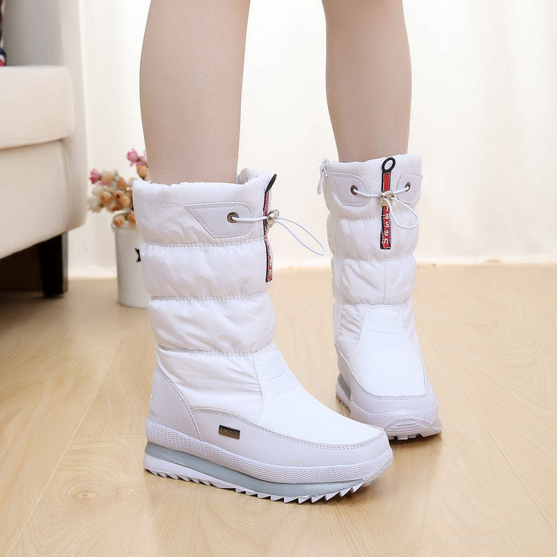 Waterproof Thick Plush No-slip Mid-calf Boots