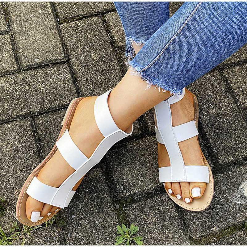 Ankle Hook & Loop Flat Sandals