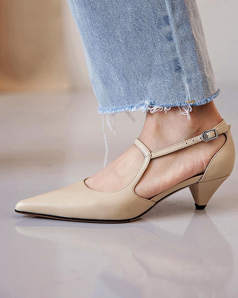 Pointy Toe Mary Jane Casual Shoes