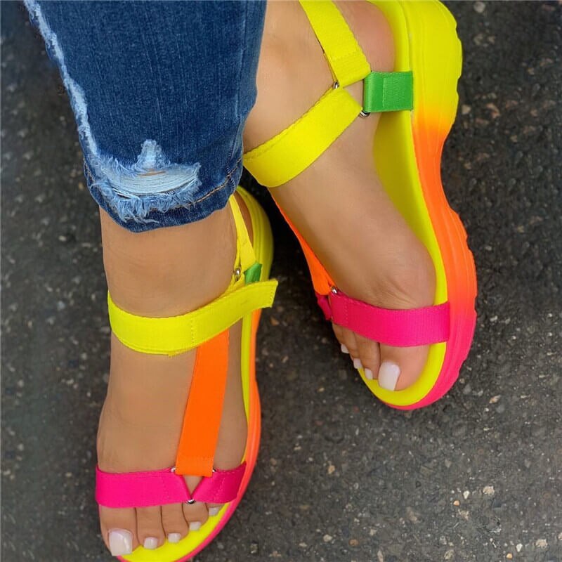 Multi Colors Flat Sandals