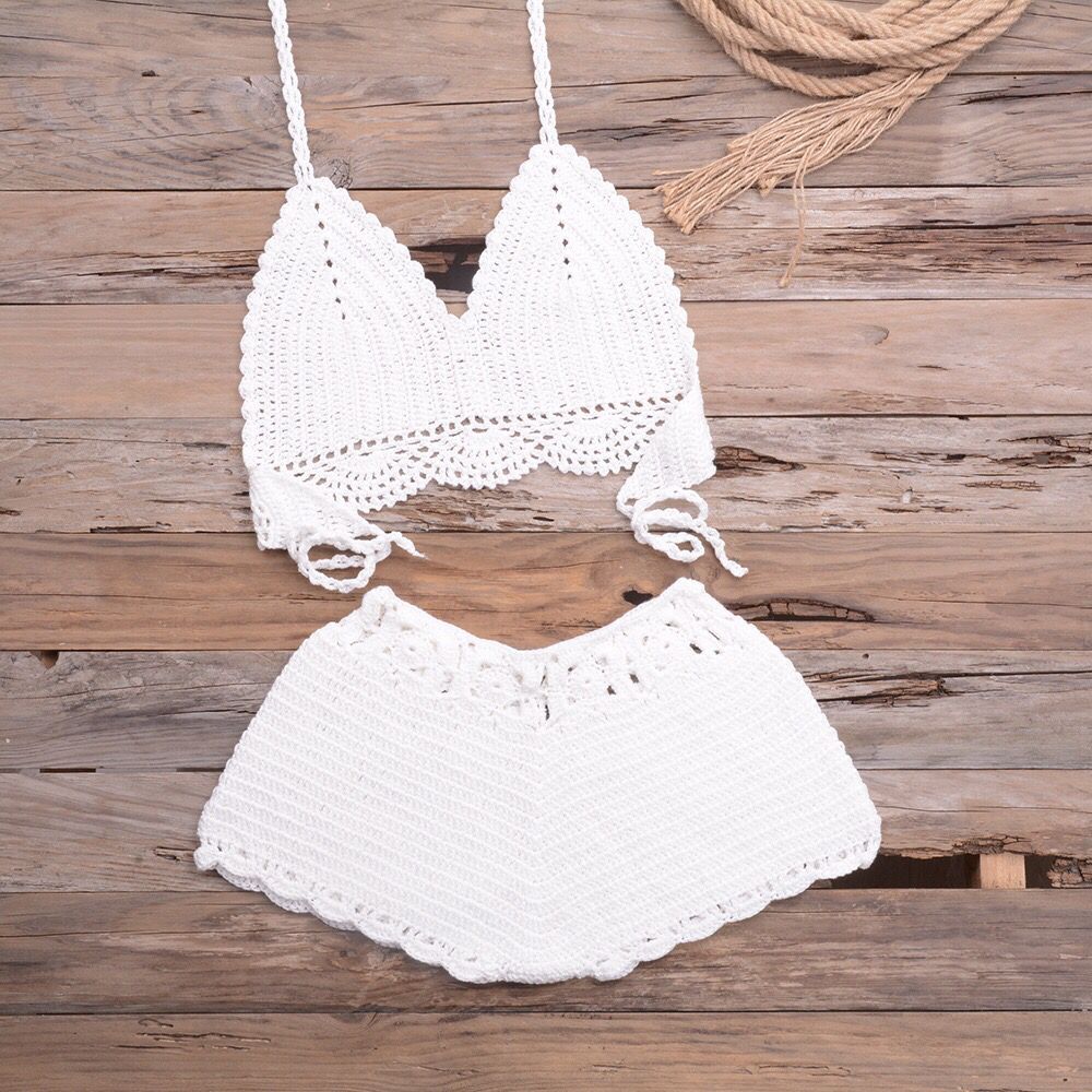 High Waist Knitted Crochet Bikini