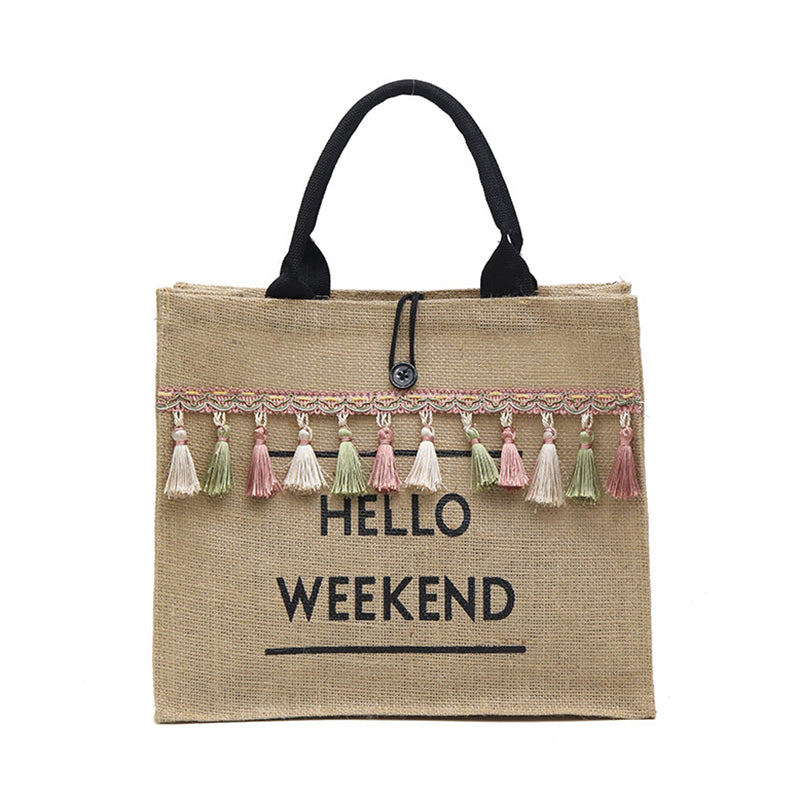 Hello Weekend Tassel Shoulder Bag