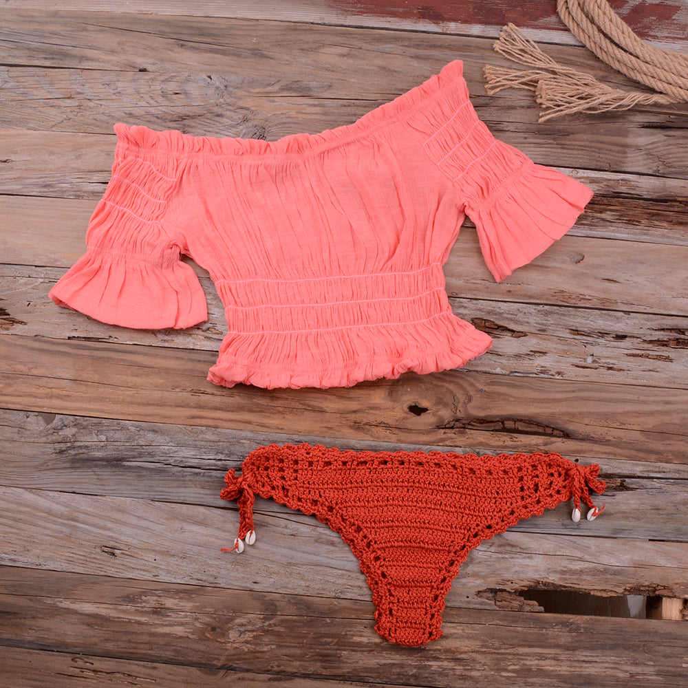 Shell Crochet Mesh Bikini Set