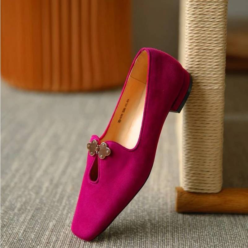 Flat Round Toe Solid Color Single Shoes