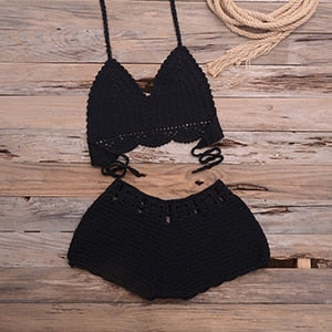 High Waist Knitted Crochet Bikini