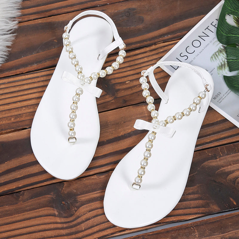 Pearl String Clip-toe Sandals