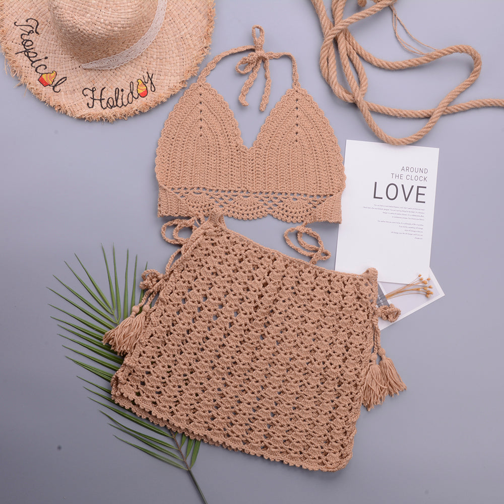 Bikini de crochet ahuecado