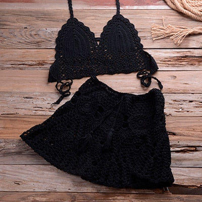 Ensemble bikini deux pièces au crochet