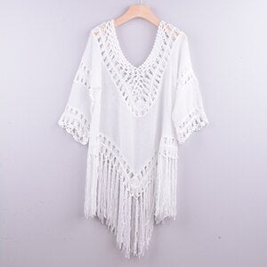 Tassels Hollow Out Bikini Cover Up