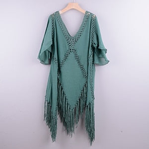 Backless Cover Up With Tassels