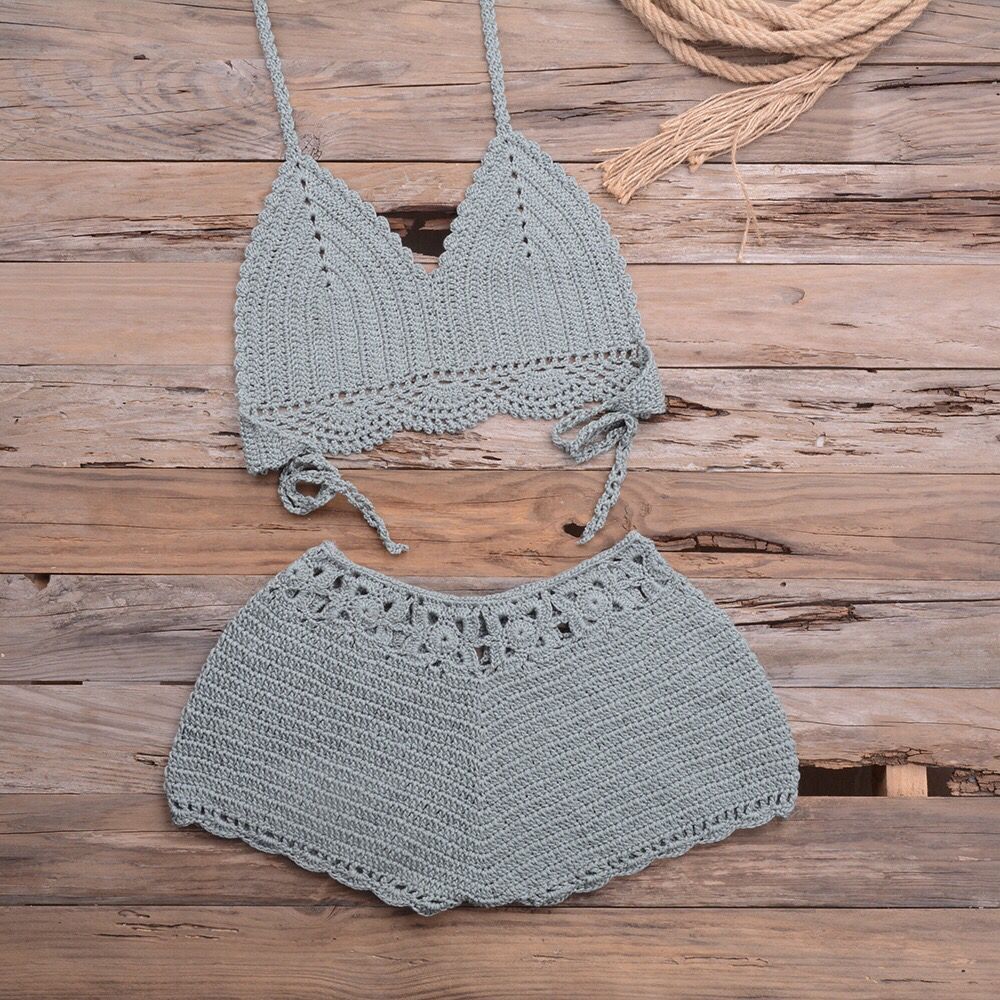 High Waist Knitted Crochet Bikini