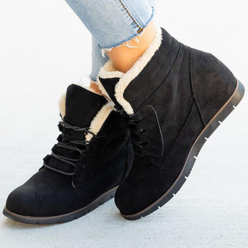 Lace up Plush Warm Internal Increase Boots