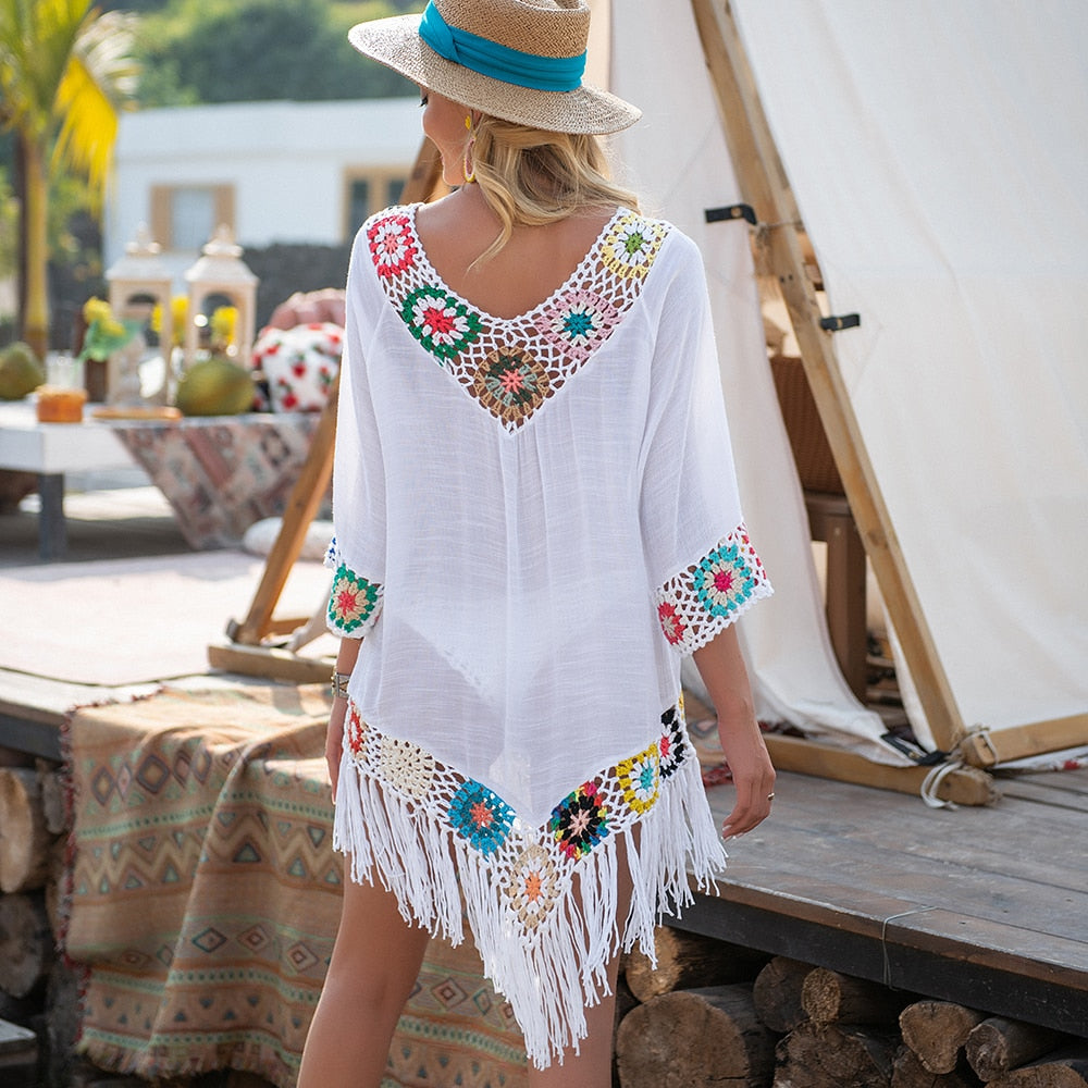 White Bikini Cover Up Shirt