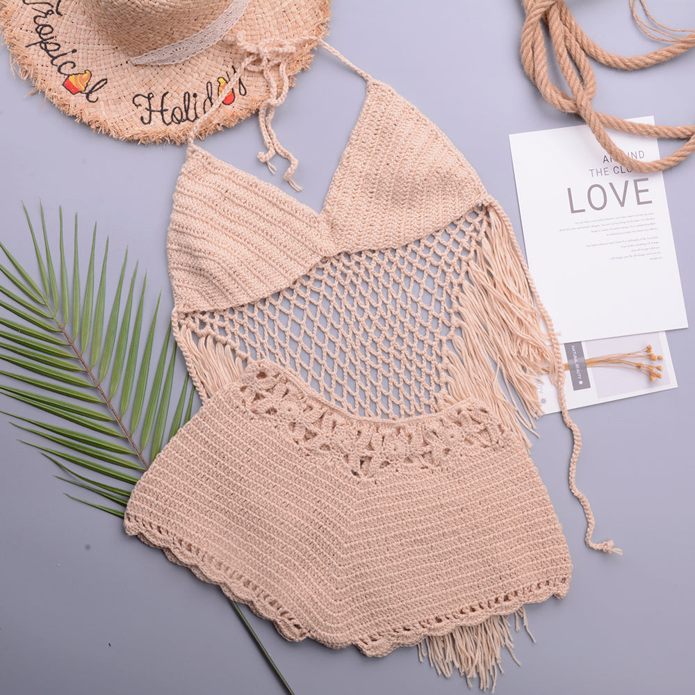 Fishnet Crochet Weave Knitted Bikini