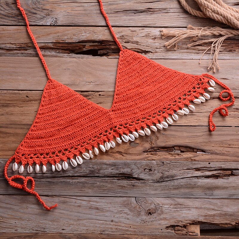 Push-Up-Bikini-Set aus Häkel- und Strickgewebe