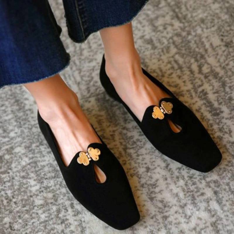 Flat Round Toe Solid Color Single Shoes