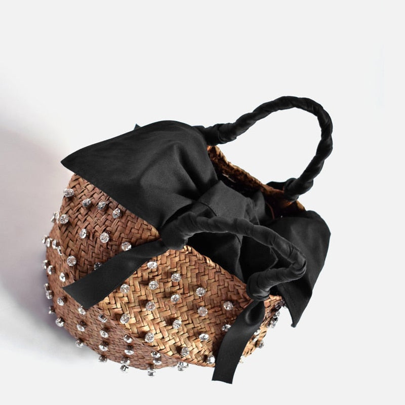 Pearl Handmade Embellished Straw Bag