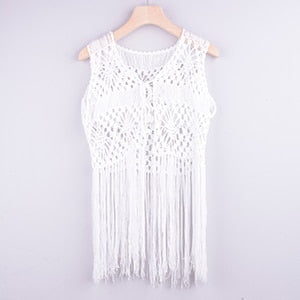 Fringe Lace Tassels Cape Cover Up