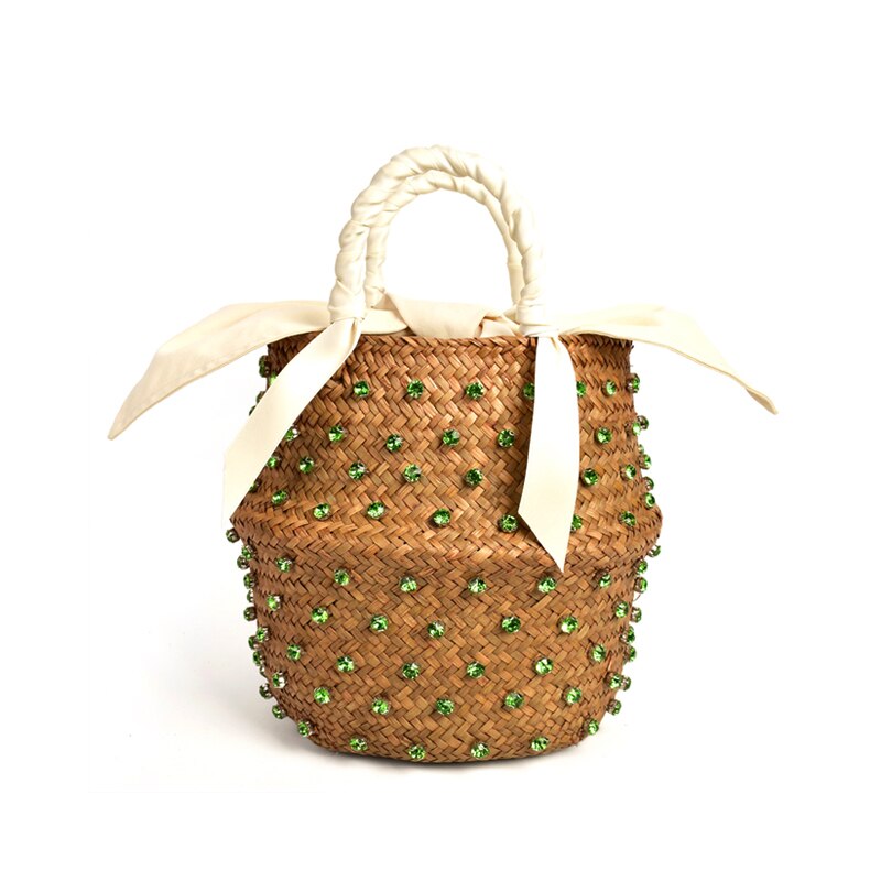 Pearl Handmade Embellished Straw Bag