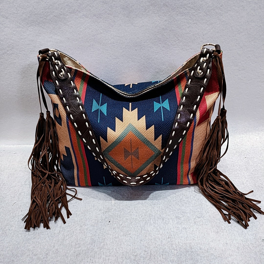 Bohemian Vintage Canvas Tassel Shoulder Bag