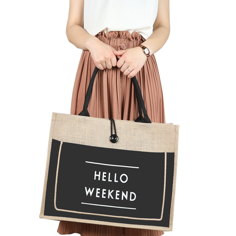 Bolso tote de lino Hello Weekend