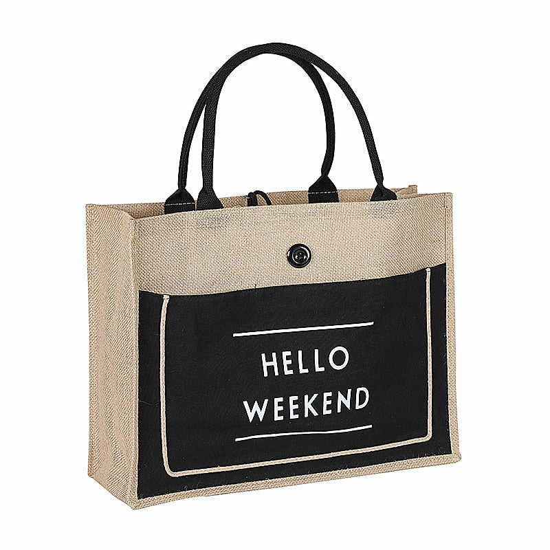 Bolso tote de lino Hello Weekend