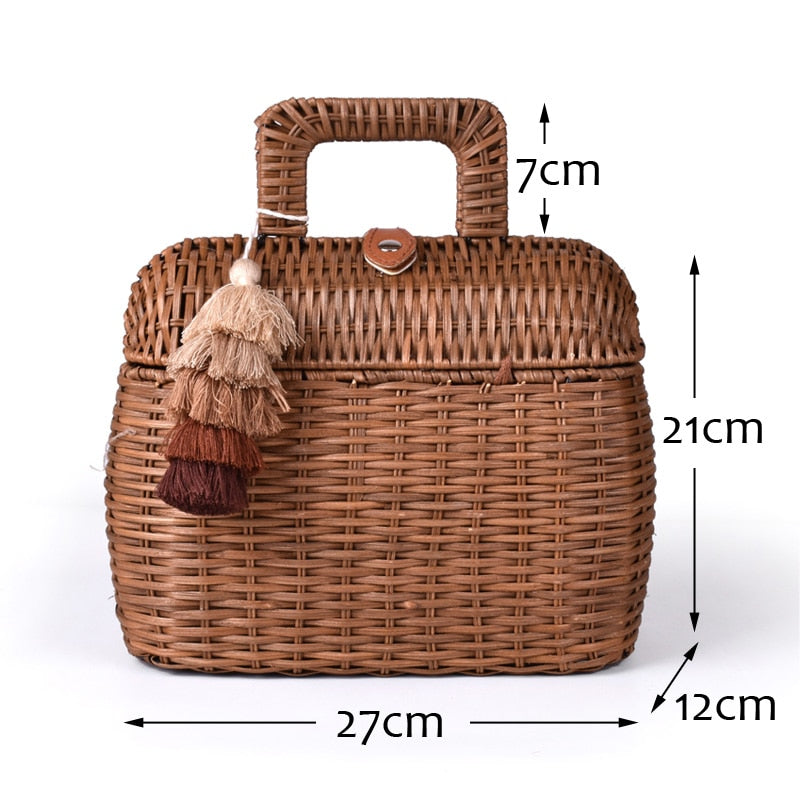 Bohemian Handmade Woven Rattan Bag