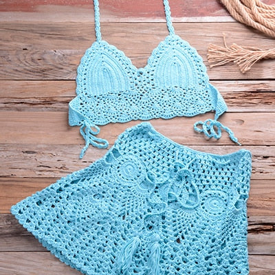 Ensemble bikini deux pièces au crochet