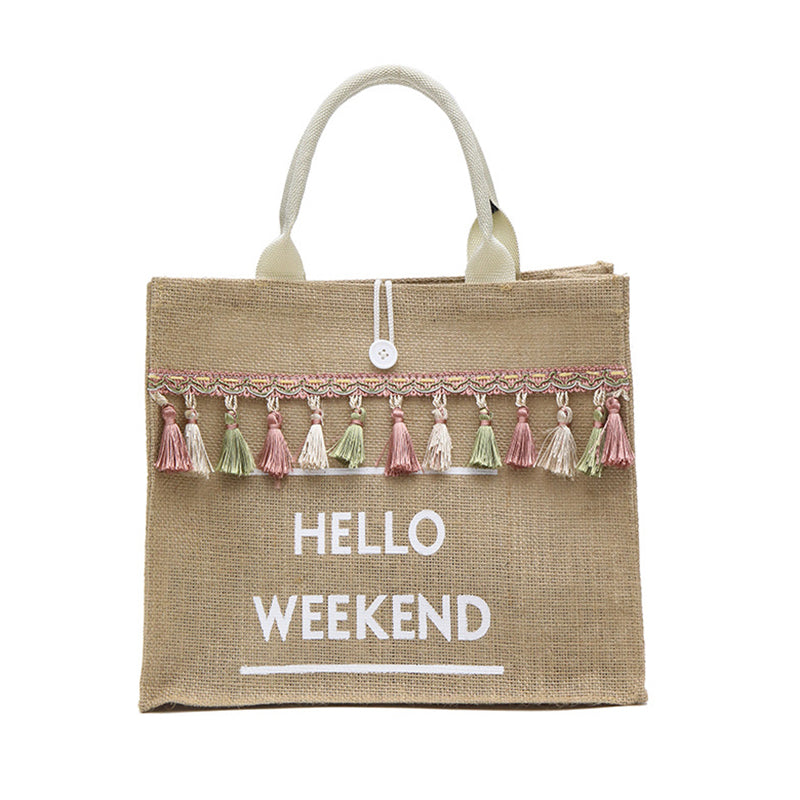 Hello Weekend Tassel Shoulder Bag