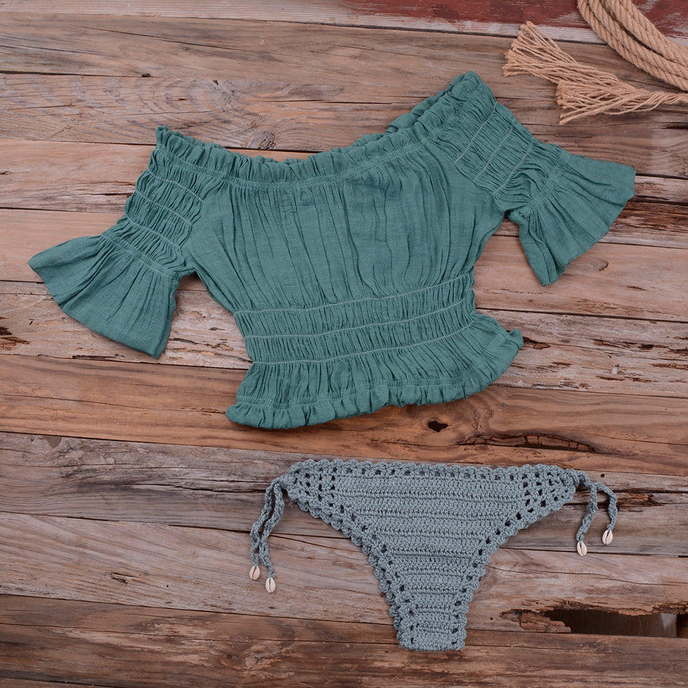 Shell Crochet Mesh Bikini Set