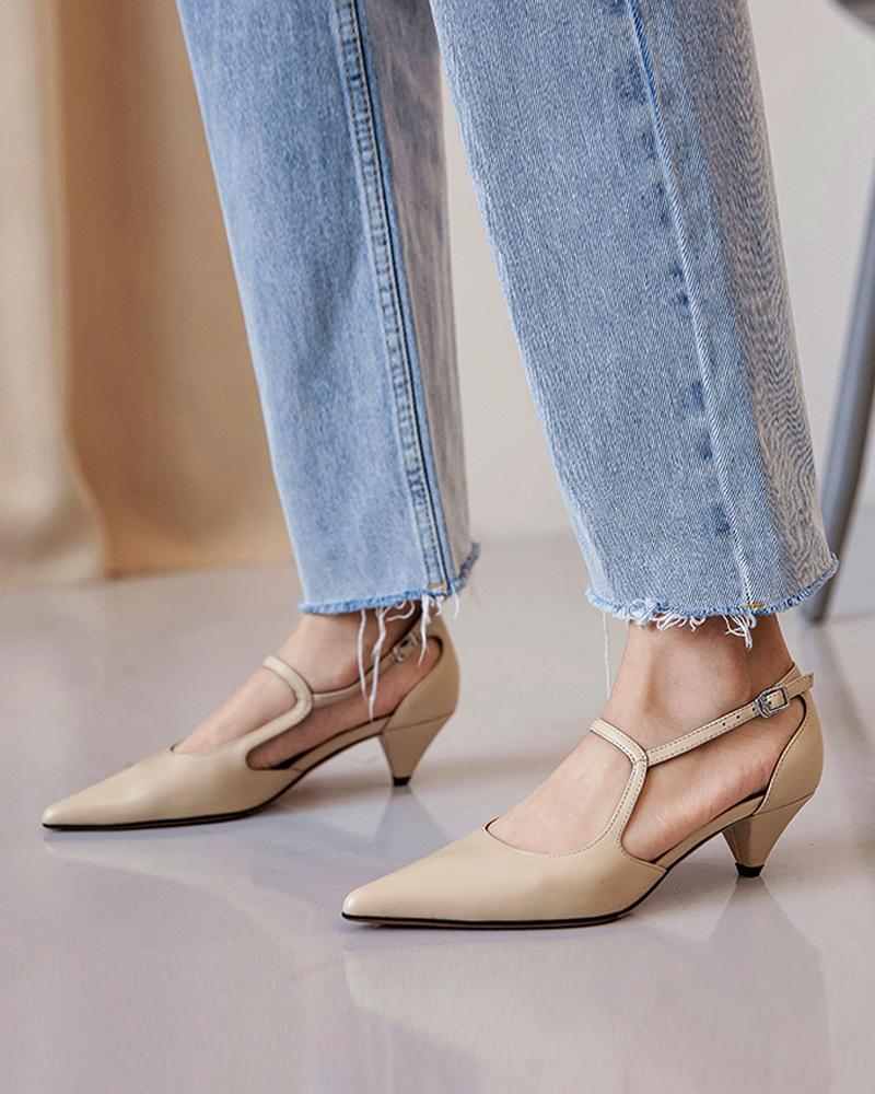 Pointy Toe Mary Jane Casual Shoes