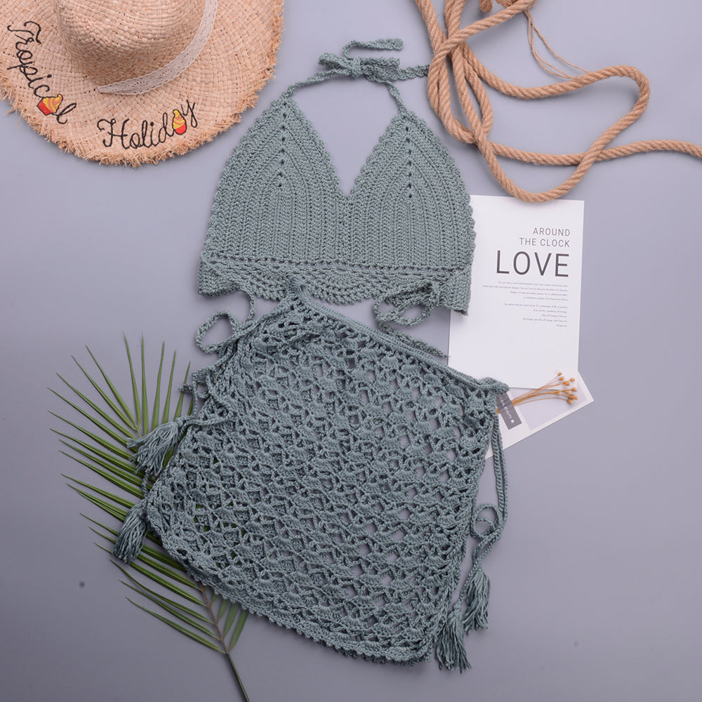 Bikini de crochet ahuecado