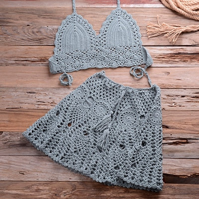 Ensemble bikini deux pièces au crochet