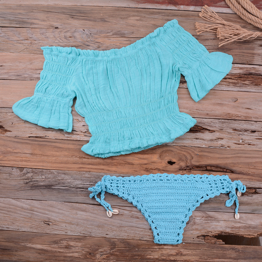 Shell Crochet Mesh Bikini Set