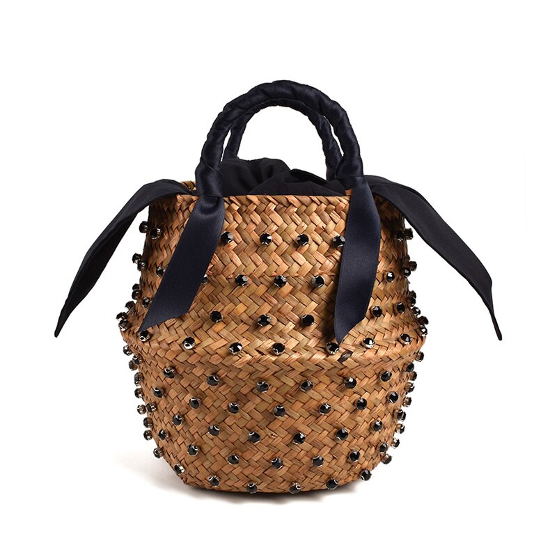 Pearl Handmade Embellished Straw Bag