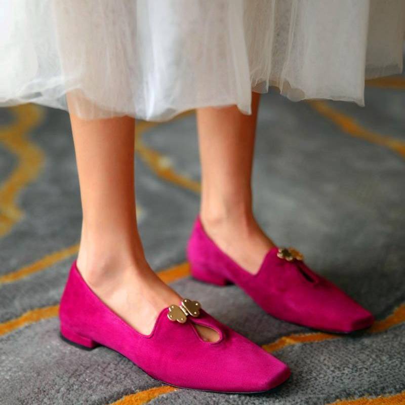 Flat Round Toe Solid Color Single Shoes