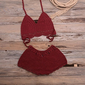 High Waist Knitted Crochet Bikini