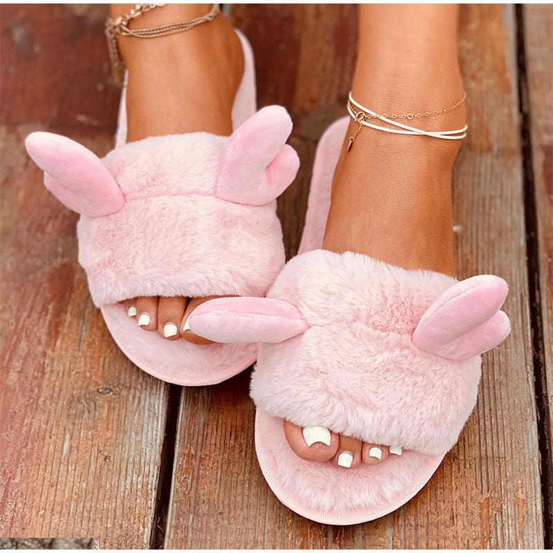 Pantuflas cálidas de alce navideño de felpa