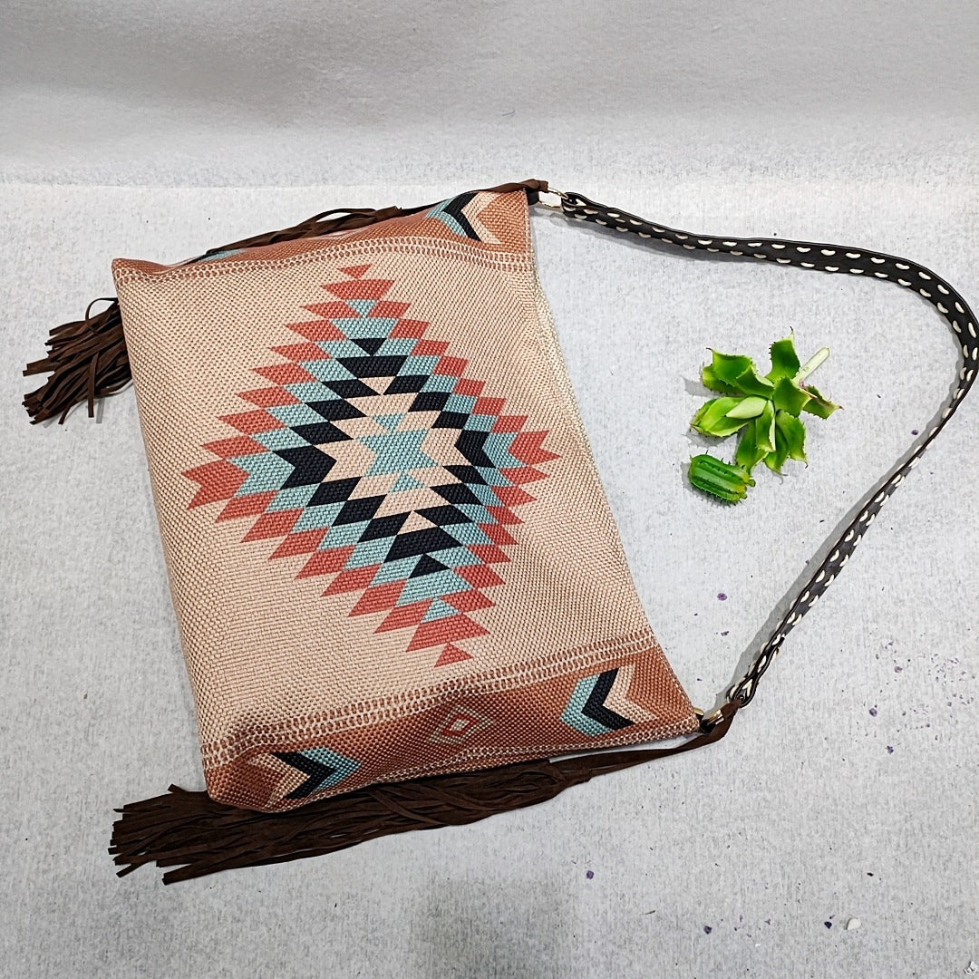 Bohemian Vintage Canvas Tassel Shoulder Bag